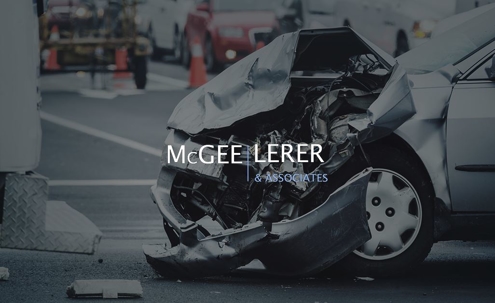 car crashed into back of work vehicle