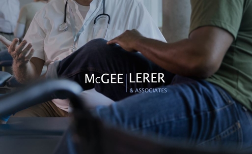 man at physical therapist office