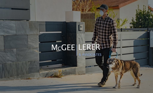 Man walking dog during the coronavirus
