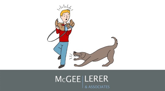 A cartoon image likely representing dog bite incidents.