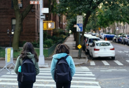 people crossing road